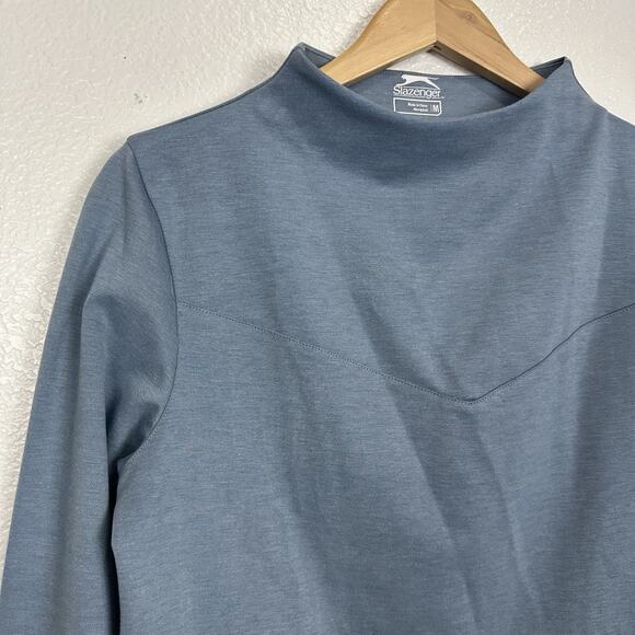 Slazenger Golf Top Womens Medium Blue Grey Funnel Neck Sweatshirt Outdoor Casual - Picture 3 of 10